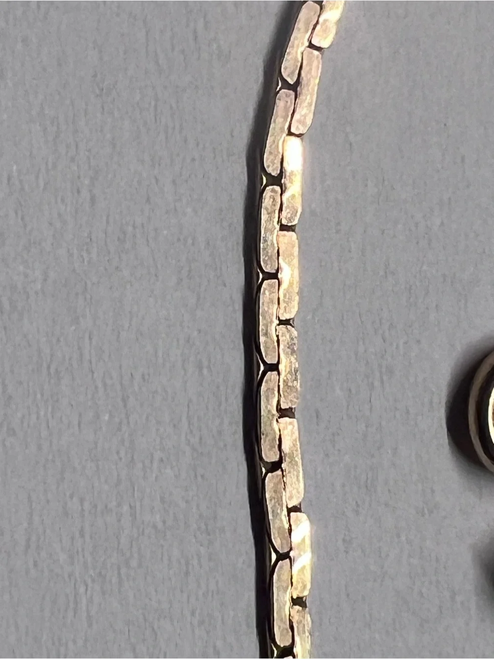 21” 14K 5.0g yellow gold ITALY chain necklace mid-1980s 80s vintage flat brick